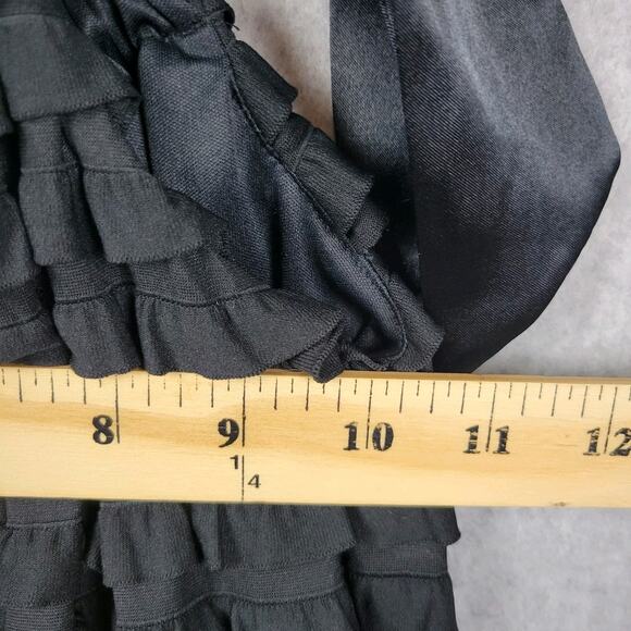 Franccesca Bellini Black Ruffle Layered Sleeveless Mini Dress Women's Large - Picture 9 of 10
